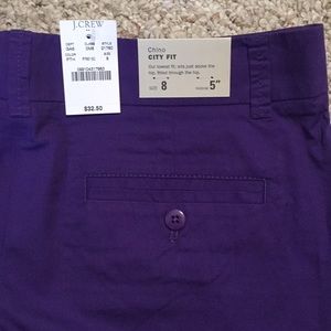 J. Crew NWT Chino Shorts Purple size 8